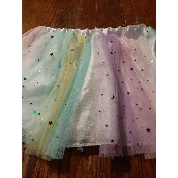 Girls 3-5 All Dressed Up Costume Quality Pastel Tule Layer Tutu Skirt Embellish - Picture 3 of 5